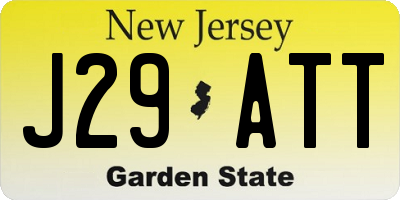 NJ license plate J29ATT