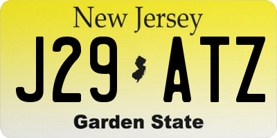NJ license plate J29ATZ