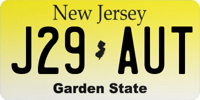 NJ license plate J29AUT