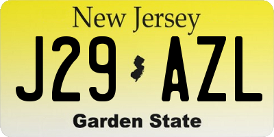 NJ license plate J29AZL