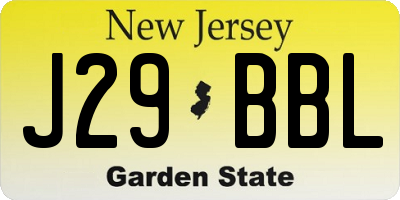NJ license plate J29BBL
