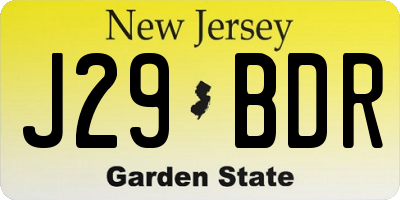 NJ license plate J29BDR