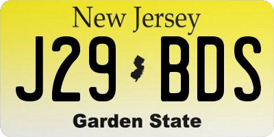NJ license plate J29BDS