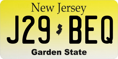 NJ license plate J29BEQ