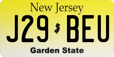 NJ license plate J29BEU