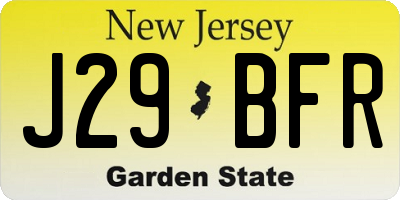 NJ license plate J29BFR