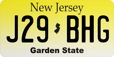 NJ license plate J29BHG