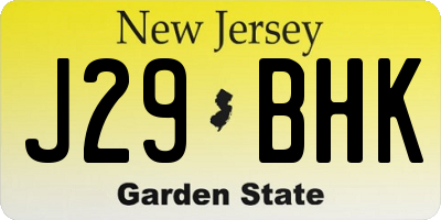 NJ license plate J29BHK