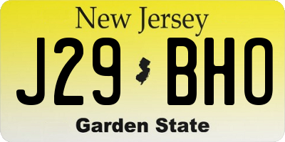 NJ license plate J29BHO