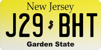 NJ license plate J29BHT