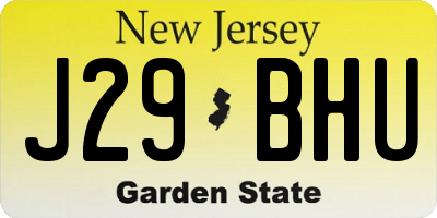 NJ license plate J29BHU