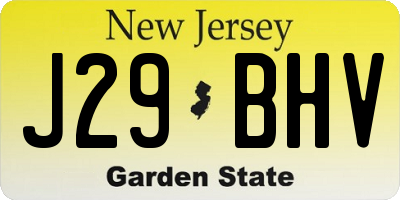 NJ license plate J29BHV
