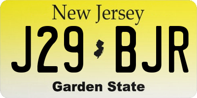 NJ license plate J29BJR