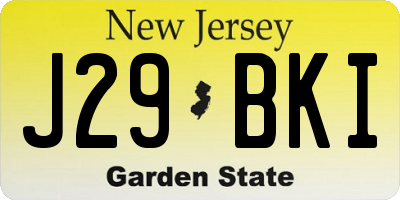 NJ license plate J29BKI