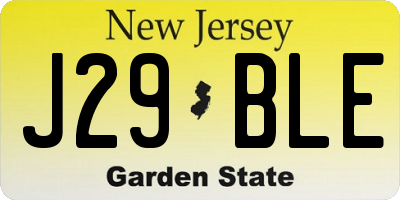 NJ license plate J29BLE