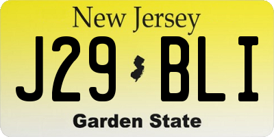 NJ license plate J29BLI