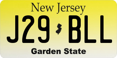 NJ license plate J29BLL