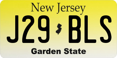 NJ license plate J29BLS