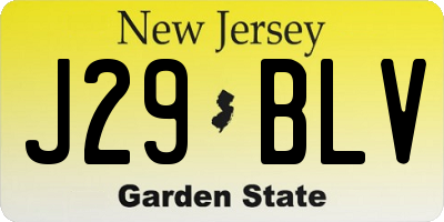 NJ license plate J29BLV