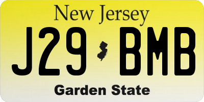 NJ license plate J29BMB