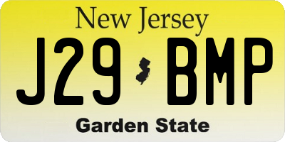 NJ license plate J29BMP