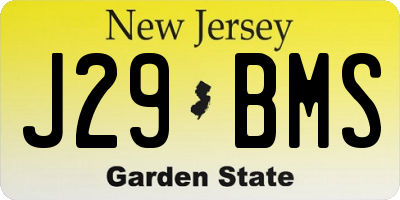 NJ license plate J29BMS