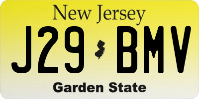 NJ license plate J29BMV