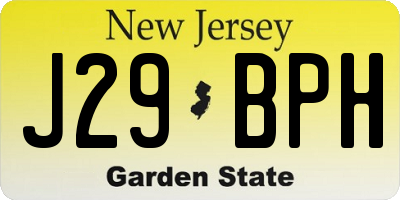 NJ license plate J29BPH