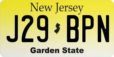 NJ license plate J29BPN