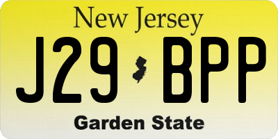 NJ license plate J29BPP