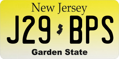 NJ license plate J29BPS