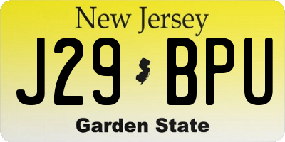NJ license plate J29BPU