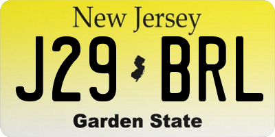 NJ license plate J29BRL