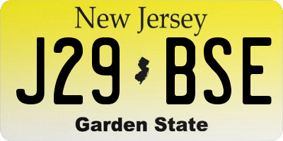 NJ license plate J29BSE