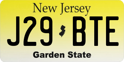 NJ license plate J29BTE