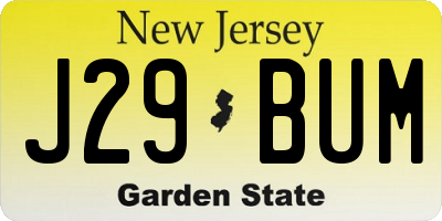 NJ license plate J29BUM
