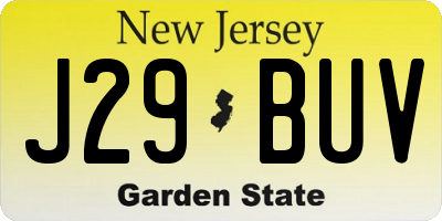 NJ license plate J29BUV