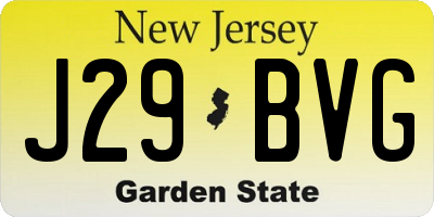 NJ license plate J29BVG