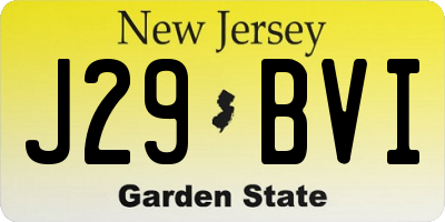 NJ license plate J29BVI