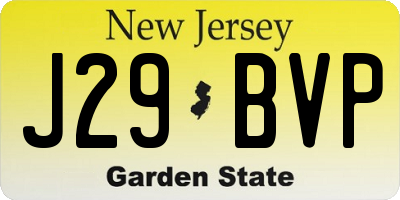 NJ license plate J29BVP