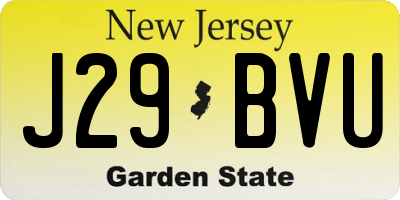 NJ license plate J29BVU