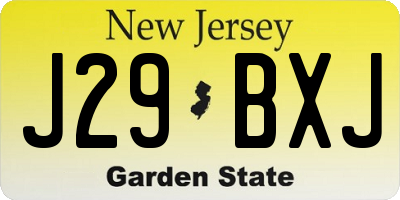 NJ license plate J29BXJ