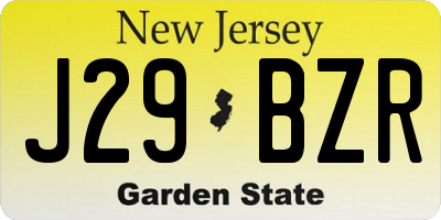 NJ license plate J29BZR