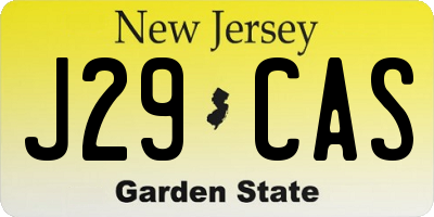 NJ license plate J29CAS