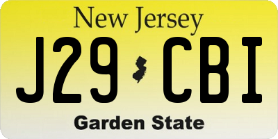 NJ license plate J29CBI