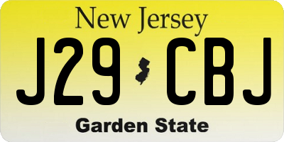NJ license plate J29CBJ