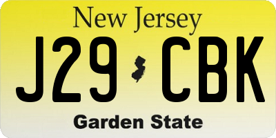 NJ license plate J29CBK