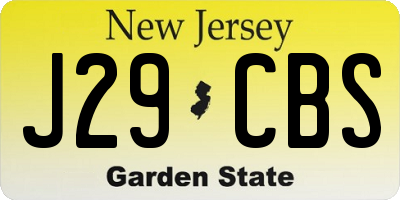 NJ license plate J29CBS