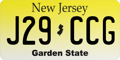 NJ license plate J29CCG