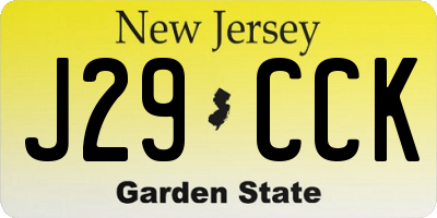 NJ license plate J29CCK